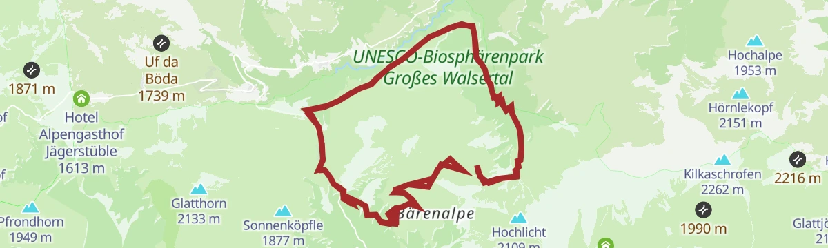 Route map: Rund ums Zafernhorn